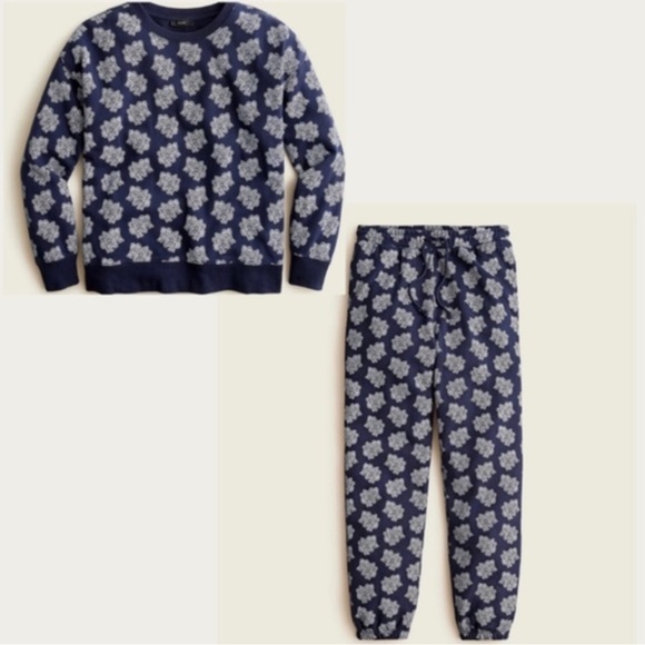 J. Crew Tops - J Crew University Terry Sweatshirt and Sweatpants in Paisley